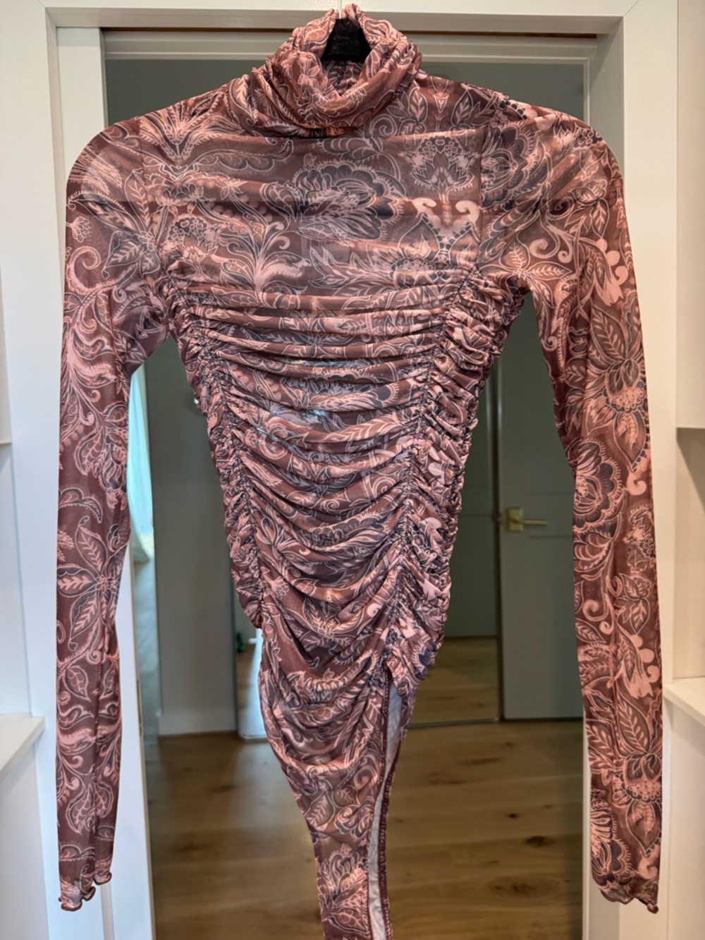 Free People - Intimately - Paisley Ruched Long-Sleeve Bodysuit